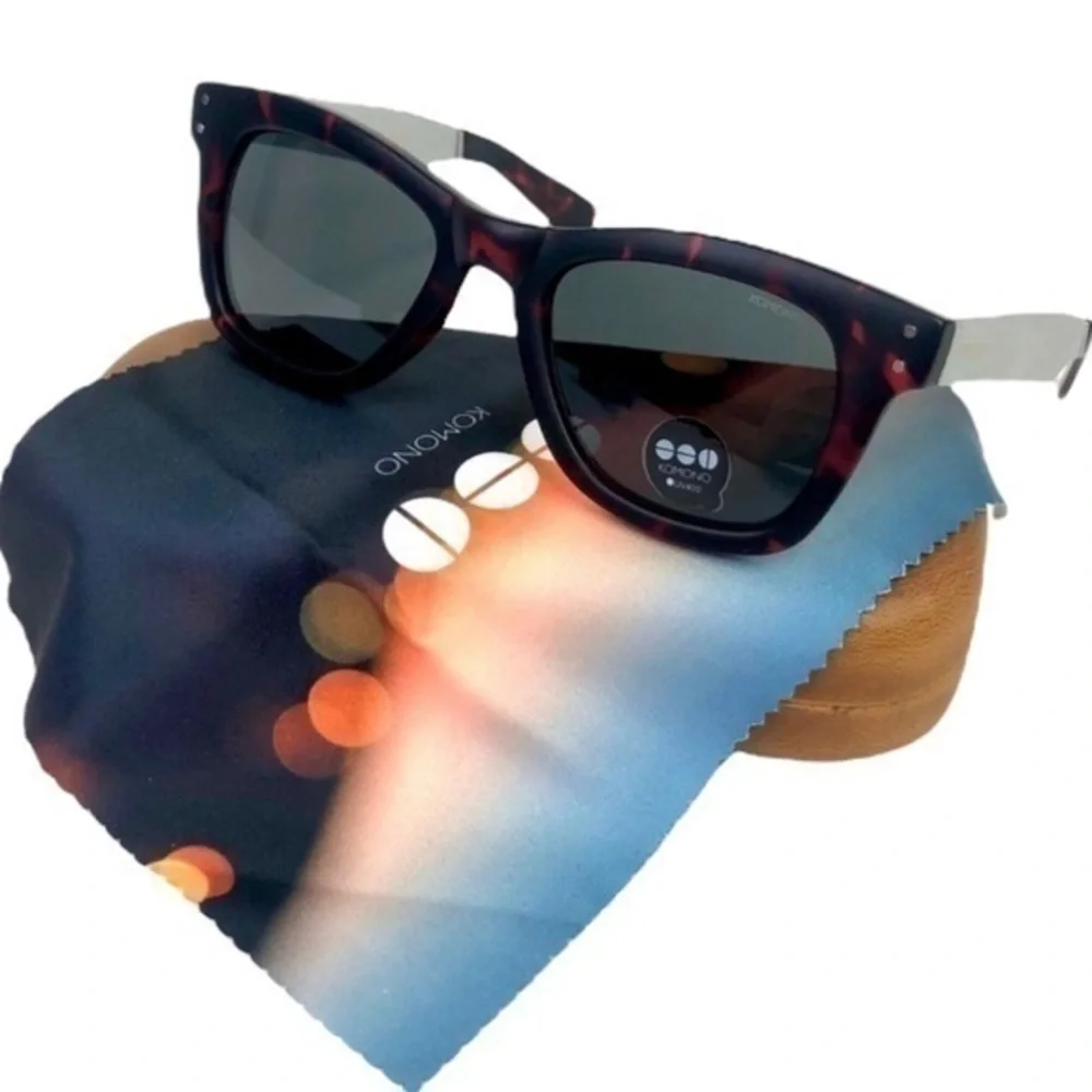 KOMONO Allen Tortoise Silver Sunglasses (NEW) 🕶 Red